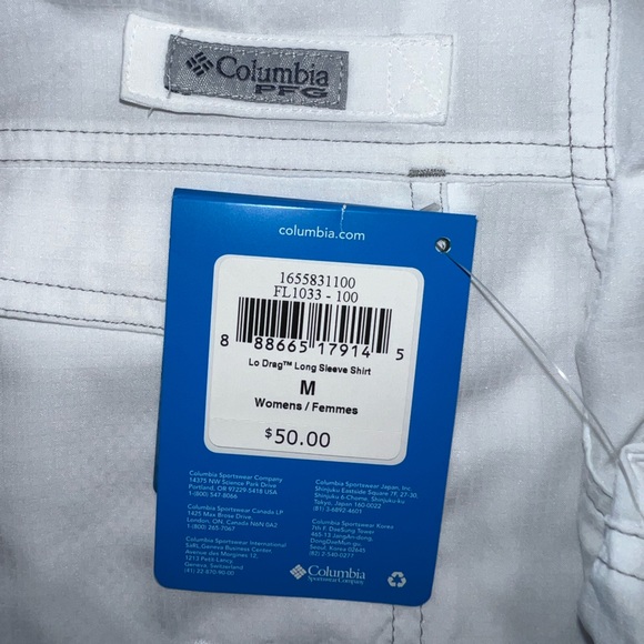 NWT Woman’s Columbia PFG Long Sleeve Shirt 40 SPF, Size MD - Picture 3 of 4